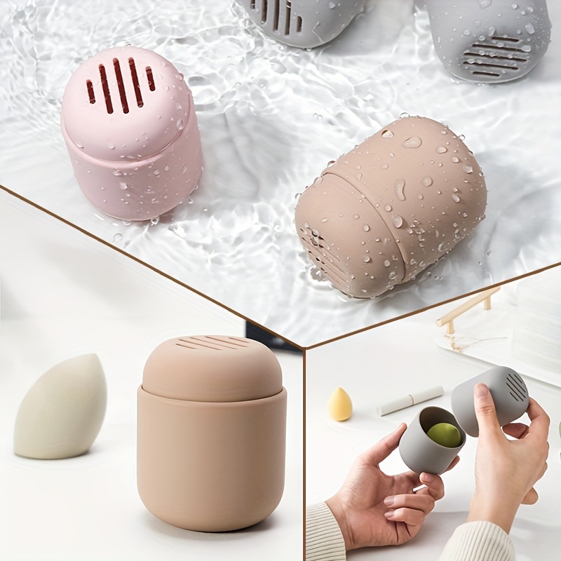 1PC Silicone Makeup Sponge Stand - Waterproof and Odorless, Double sided Ventilation Design, Quick Drying and Travel Protection