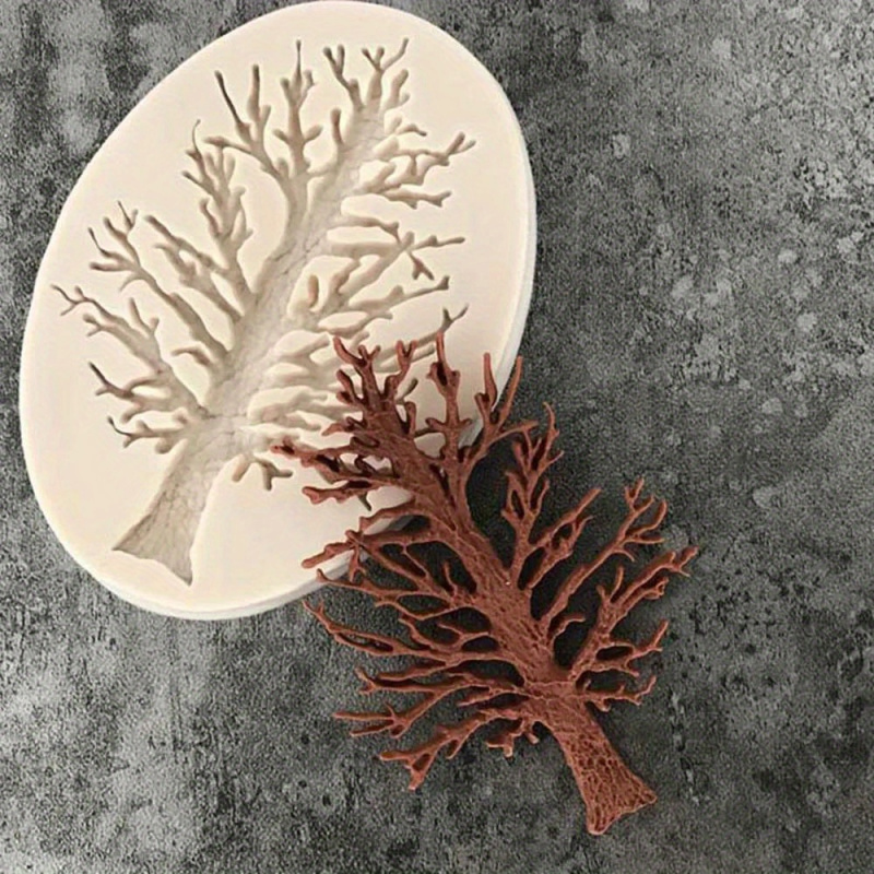 1pc/2pcs/3pcsMini Tree Silicone Mold，forDIYCandle、Aromatherapy、Handmade Soap、Small Tree Shape Silicone Mold for Oil Painting and
