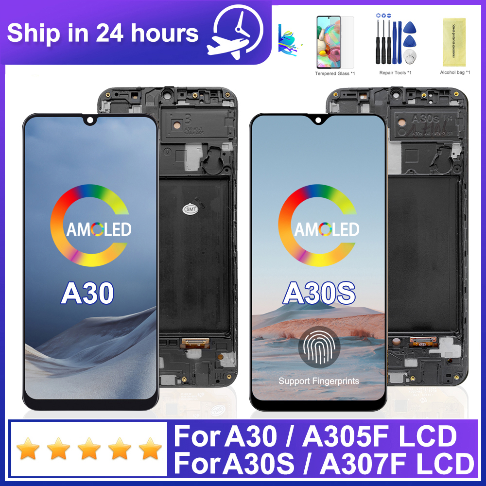 HOT 6.4'' AMOLED For Samsung A30 LCD Display Touch Screen Digitizer Assembly A305/DS A305FN A305G A305GN A305YN LCD