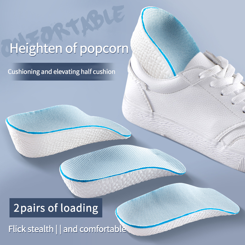 1Pair Height Increase Insoles for Men Women Shoes Flat Feet Arch Support Insoles Sneakers Heel Lift Half Shoe Pads