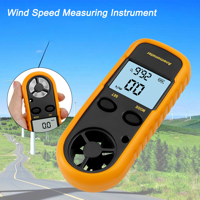 Digital Anemometer Pocket Smart Anemometer Air Wind Speed Scale Accurately Measure Wind Speed & Temperature