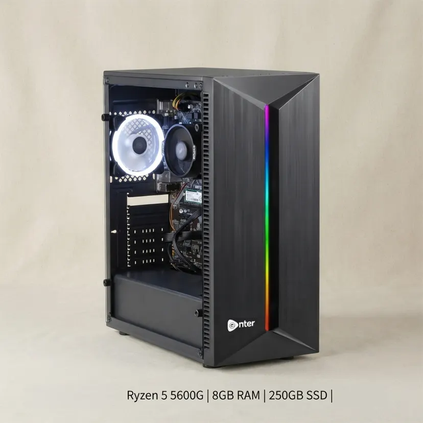 Gaming Lite Desktop CPU Ryzen 5 5600G 8GB RAM 256GB SSD(cpu Only)