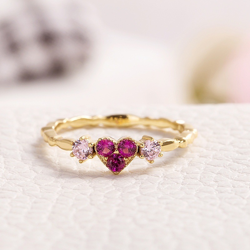 Huitan Trendy Simple Golden Inifinite Heart Shaped Love Engagement RIngs For Women Romantic Gadget Pinky Rings For Lady New