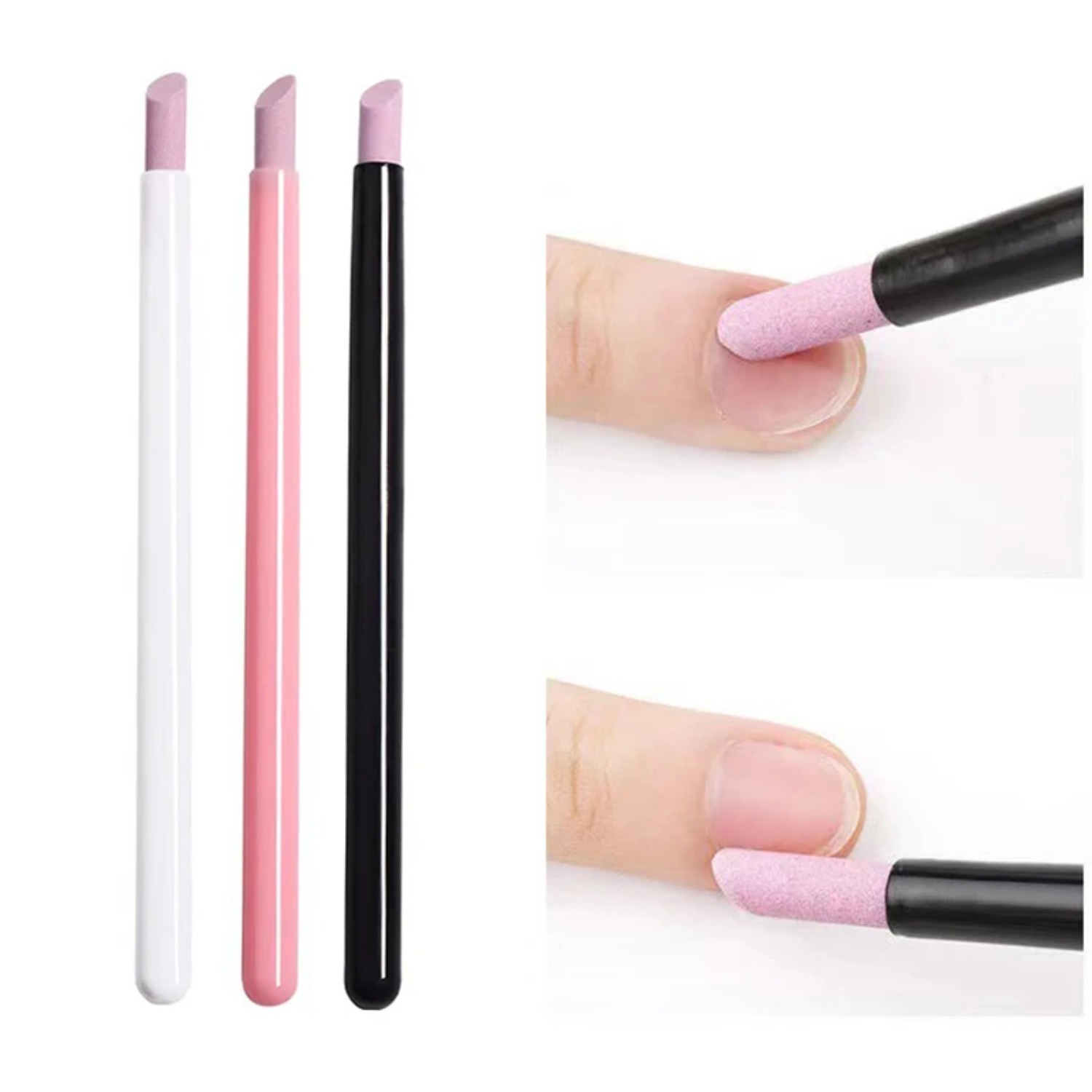 5pcs Quartz Stone Scrub Nail File Rods Cuticle Remover Dead Skin Remover Perfect Gift Lightweight Portable Manicure Tools