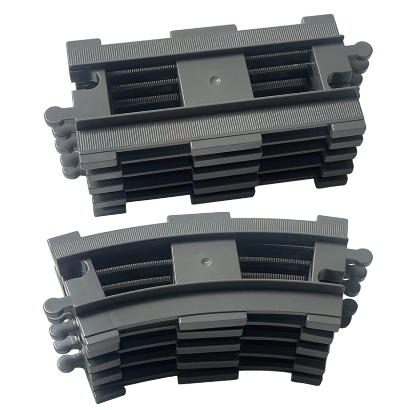 Big Size Train Car Tracks Bricks Transport Accessories Straight Curved Uphill Switch Rail Building Blocks Compatible Large Toys
