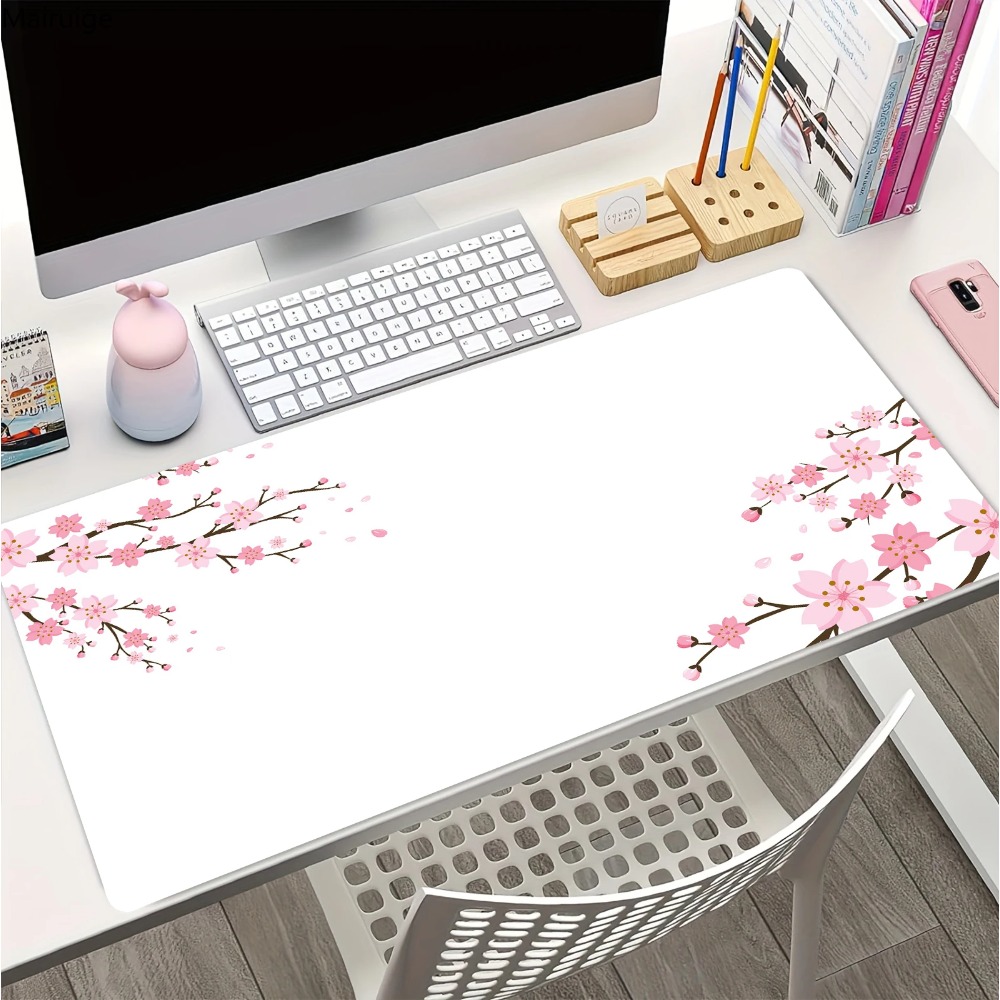 XXL Japanese style Gaming Mouse Pad Pink Sakura Mousepads Black White Large Desk Mat Art Mousepas New Office Laptop Gamer Rugs
