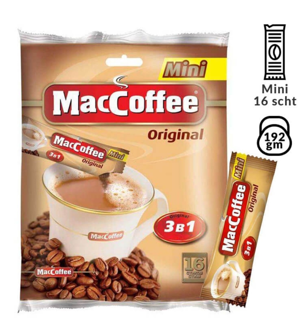 MacCoffee Original Mini 3 in 1 Pack of 16 Sachet