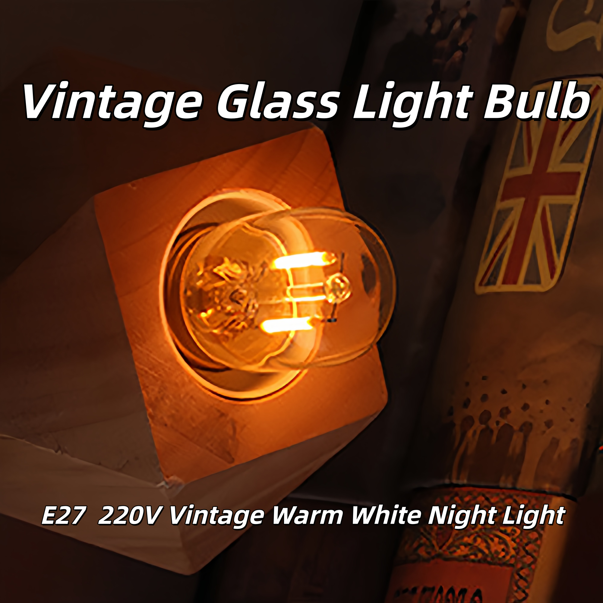 Mini E27 T28 Light Bulb Filament 1W 2200K Vintage Candle Light Ampoule Incandescent Spiral AC220V Lamp Glass Vintage Warm White
