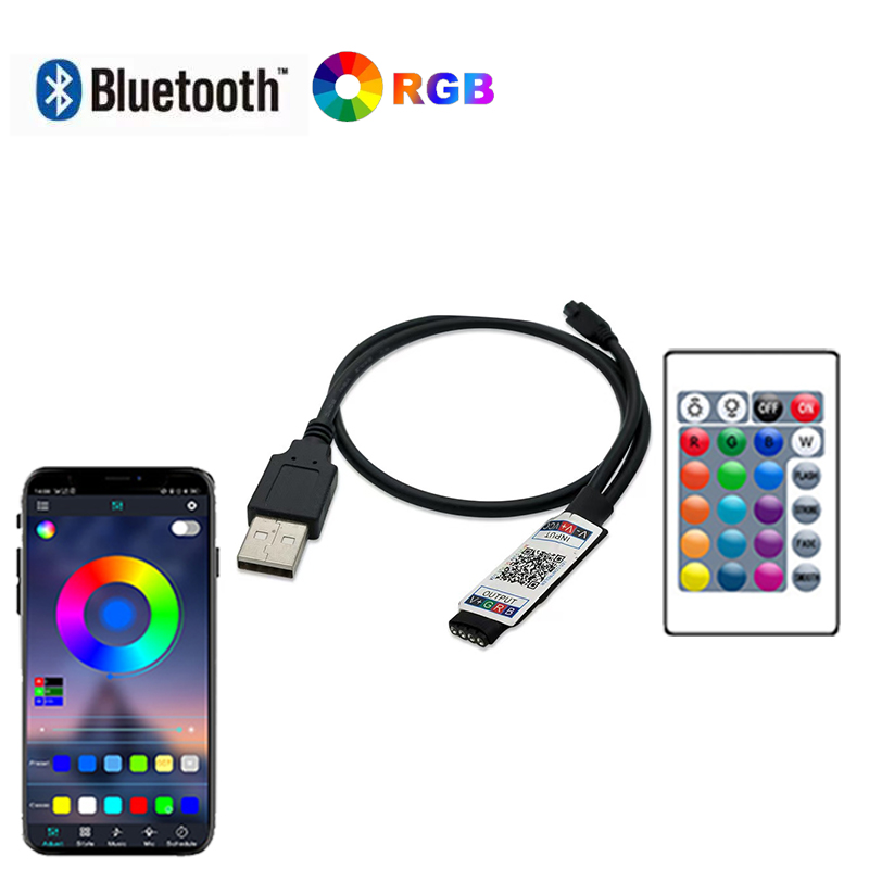 Bluetooth Rgb Lighting Controller 5V 4 Pins RGB Led Controller USB RGB Smart Controller Remote Led Light Programmable lightify