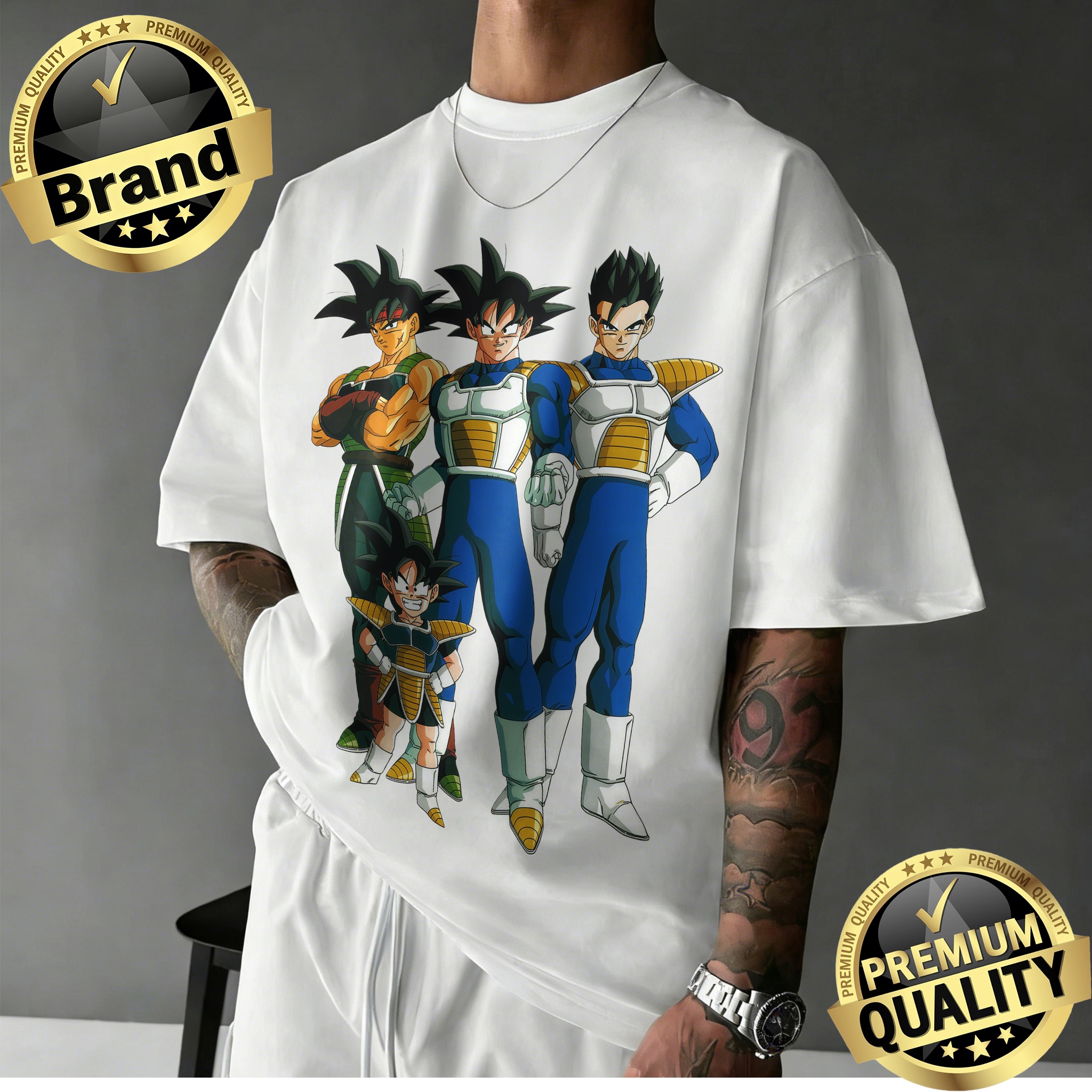2026 Dragon Ball Z Oversized Nostalgia T-shirt Full Character Cast Retro Graphic Print 100% Cotton Casual Tee