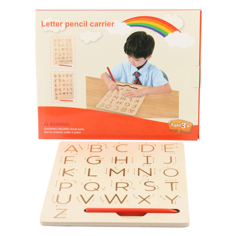 Wooden Word Spelling Letter Practice Board Pen Control Training Learning Early Educational Montessori Toys For Children Kids