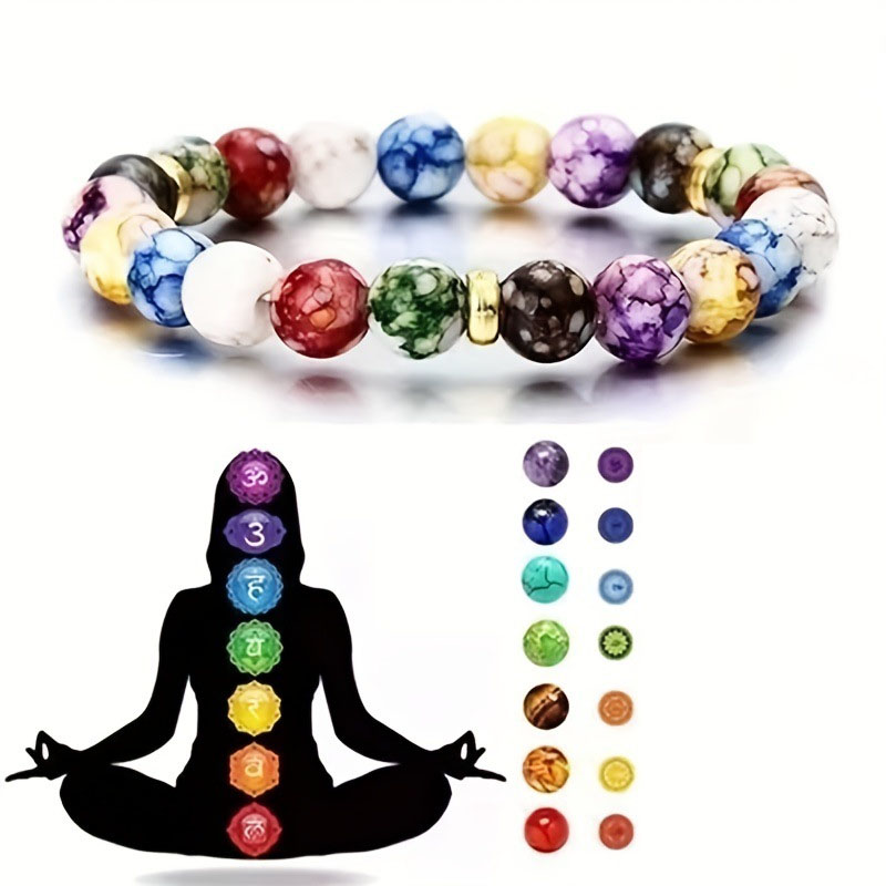 EVISPOL New Natural Colorful Bead Bracelets for Men and Women Natural Volcanic Stone Bracelet Fashion Jewelry Pulseras De Mujer