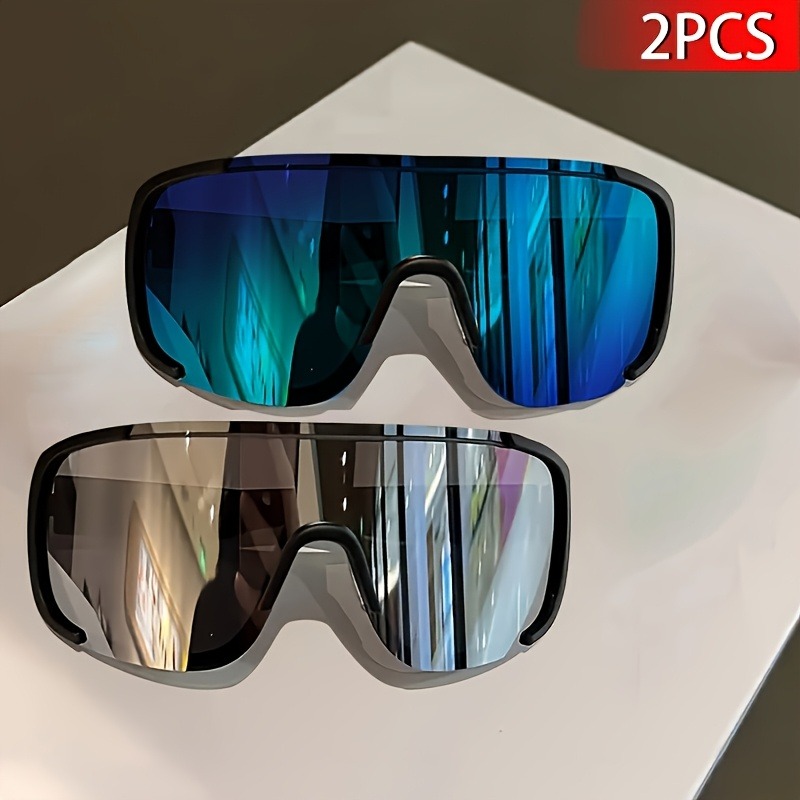 2pcs New Outdoor Cycling Sunglasses Windproof, Mercury Lenses, Multi-Color Sports Sun Glasses for Biking