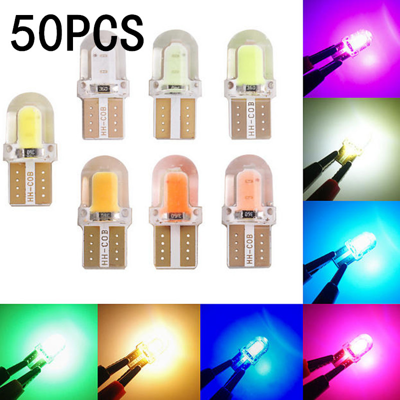 10/20/50PCS Light Bulbs ﻿LED W5W T10 COB 4SMD Led Parking Bulb Auto Wedge Clearance Lamp Canbus Silica Bright White License