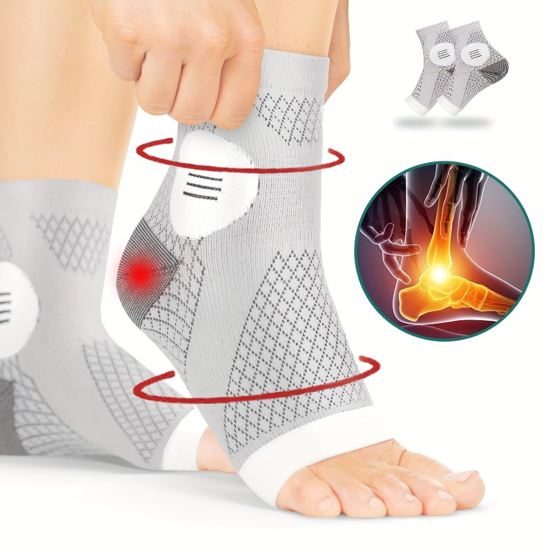 1 Pair of High-quality Ankle Compression Socks Arch and Ankle Support Pressure Foot Sleeves Open-toe Design Neuropathy Socks