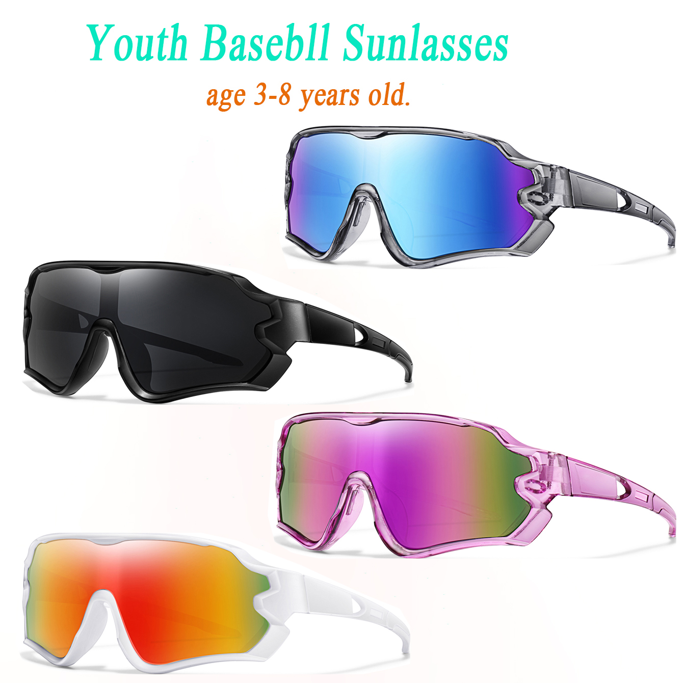 3-8 Years Old Boys And Girls Riding Outdoor Sports Kids Cycling Sunglasses UV400 Children Camping Goggles Fishing Bike Eyewear
