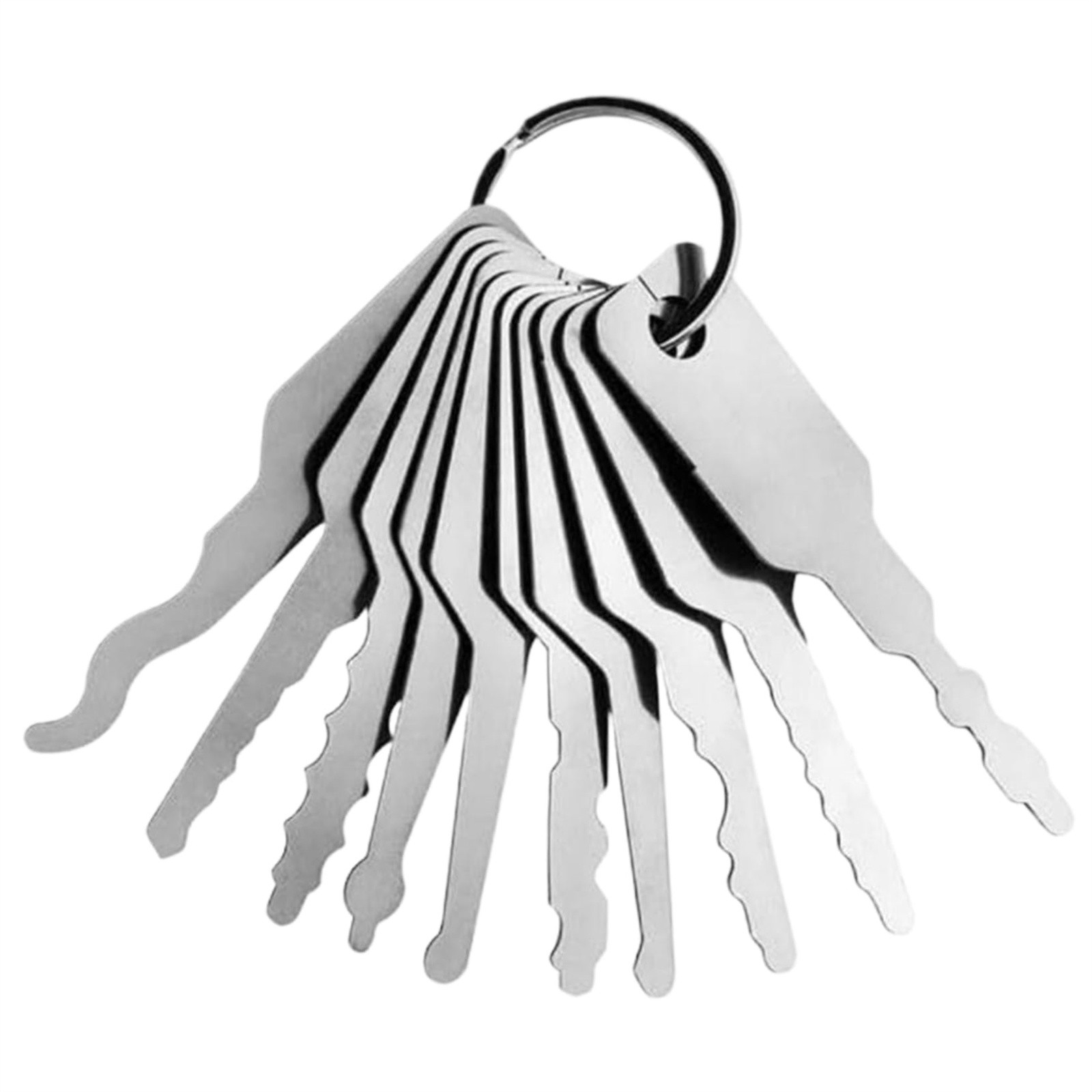 10pcs Door Open Keys Stainless Steel Repair Accessories Auto Replacement Tool Kit Car Unlock Dual Sided Jiggler Keys