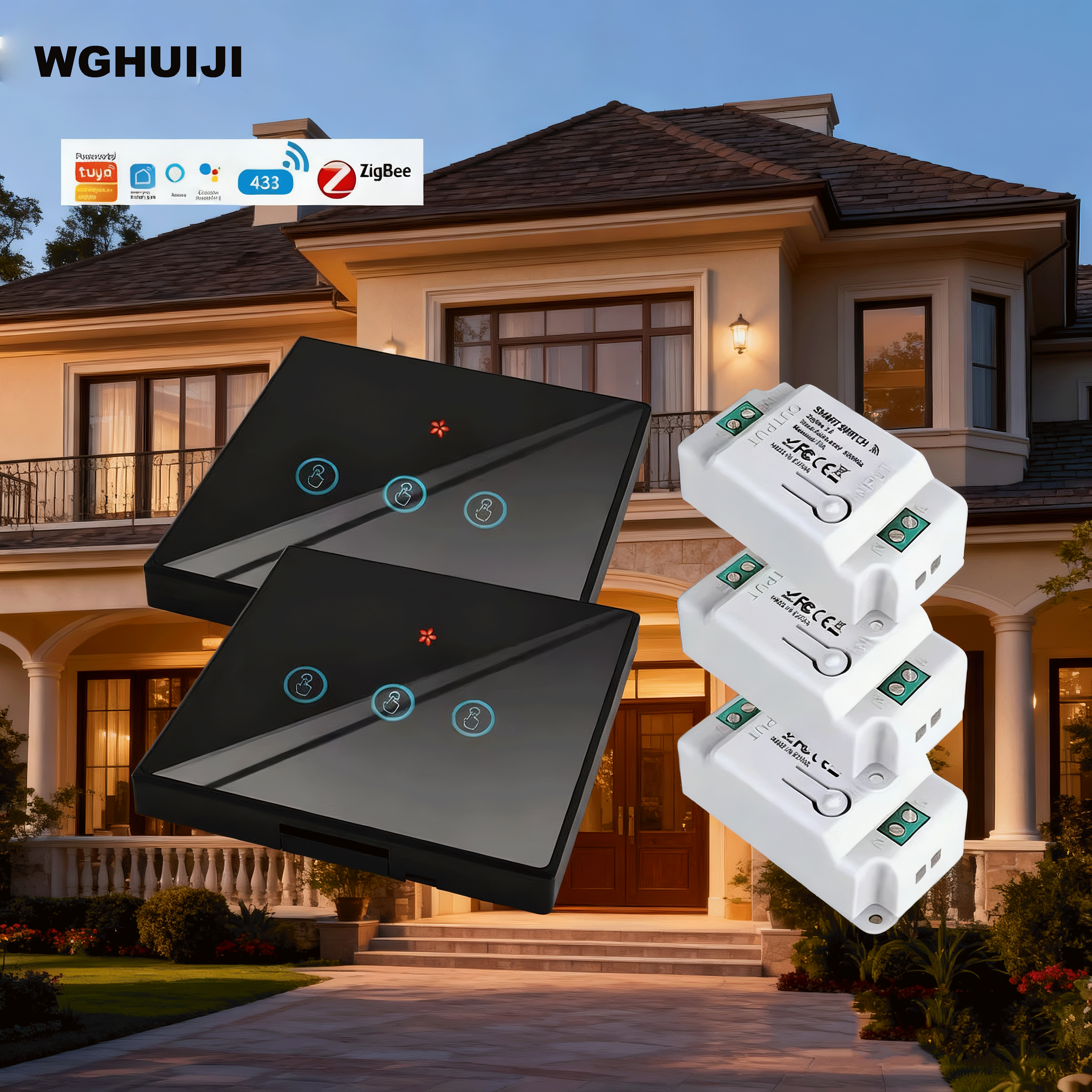 Zigbee 3.0 Intelligent Switch Controller 1/2/3 Groups, with Touch Wireless Remote Keyboard, Suitable for Tuya Intelligent Voice