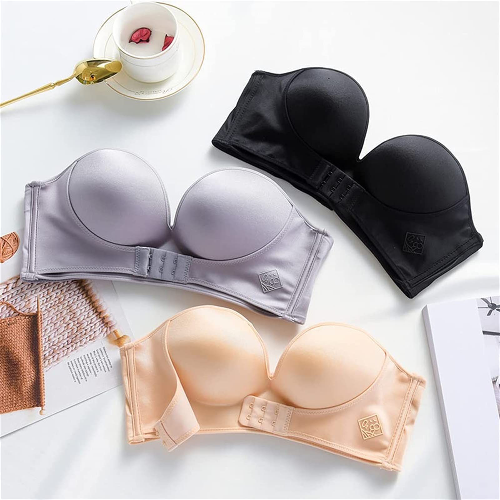 Front Buckle Strapless Adjustable Bra For Women