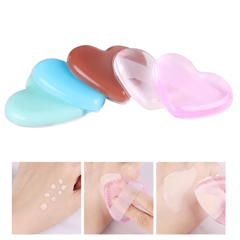 1pc Heart Soft Silicone Transparent Makeup Puff Air Cushion Jelly Cosmetic Sponge Foundation BB Cream Frivolous Make Up Tools