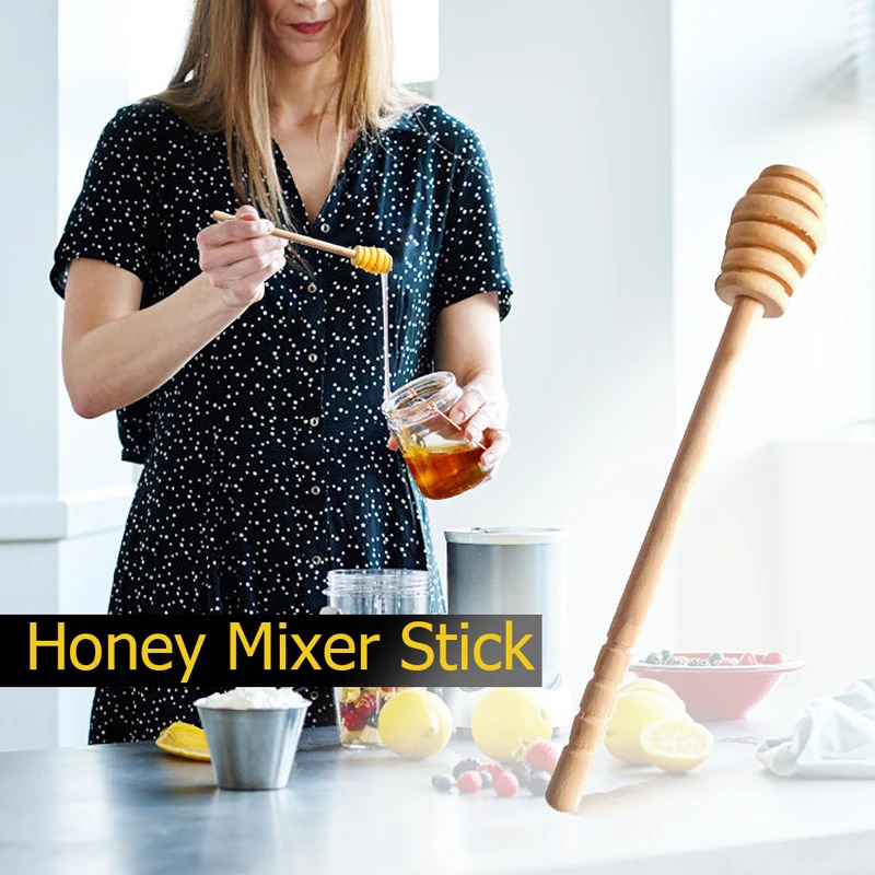 50/2/1PCS Dessert Spoon Honey Stir Bar Honey Spoon Mixing Handle Jar Spoon Wooden Honey Spoon Coffee Tea Tableware Utensils