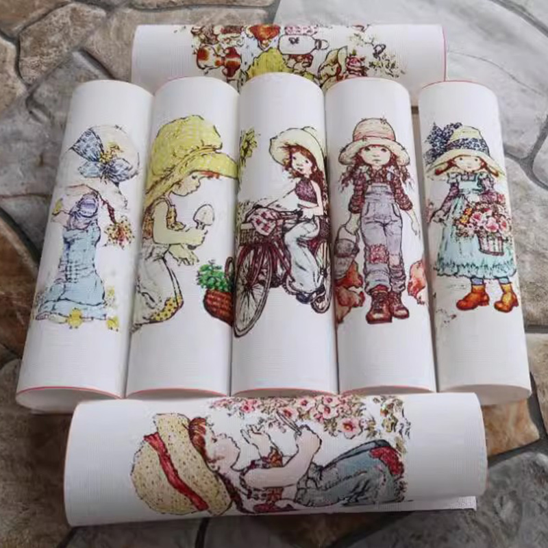 Farm Girl Rural 15cmx15cm Canvas Cotton Linen Hand Dyed Digital Printed Quilt Fabric For DIY Sewing Patchwork