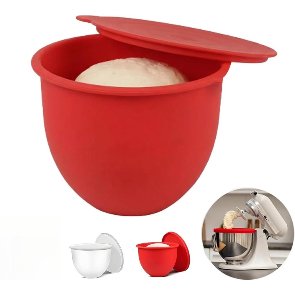 Kitchen Silicone Bowl Insert Aid With Lid Attached Stand Mixer Bowl Liner Dishwasher Microwave Safe Durable Mixer Liners