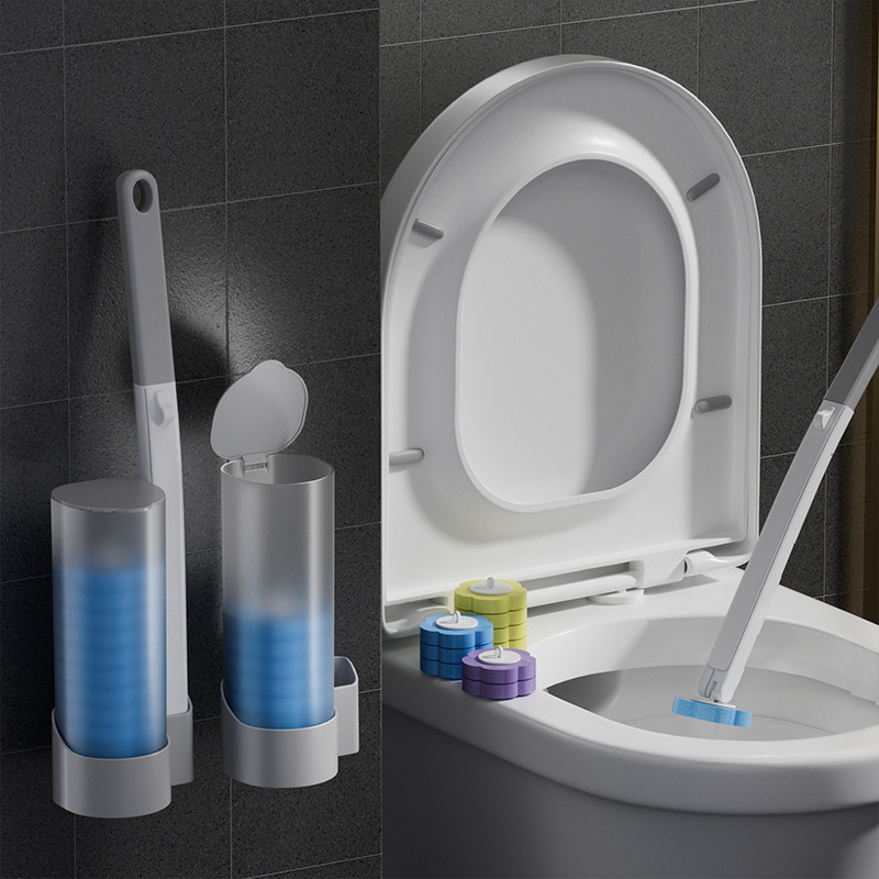 18/36Pcs Toilet Brush With Disposable Replacement Head Kits Upgrade Long Handle Bathroom Cleaning Brush For Home Wc Accessories