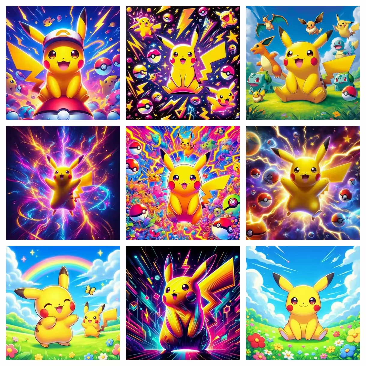 New Pokemon DIY Diamond Painting Crafts Embroidery Cute Cartoon Pikachu Art Mosaic Rhinestones Cross Stitch Home Decor Kids