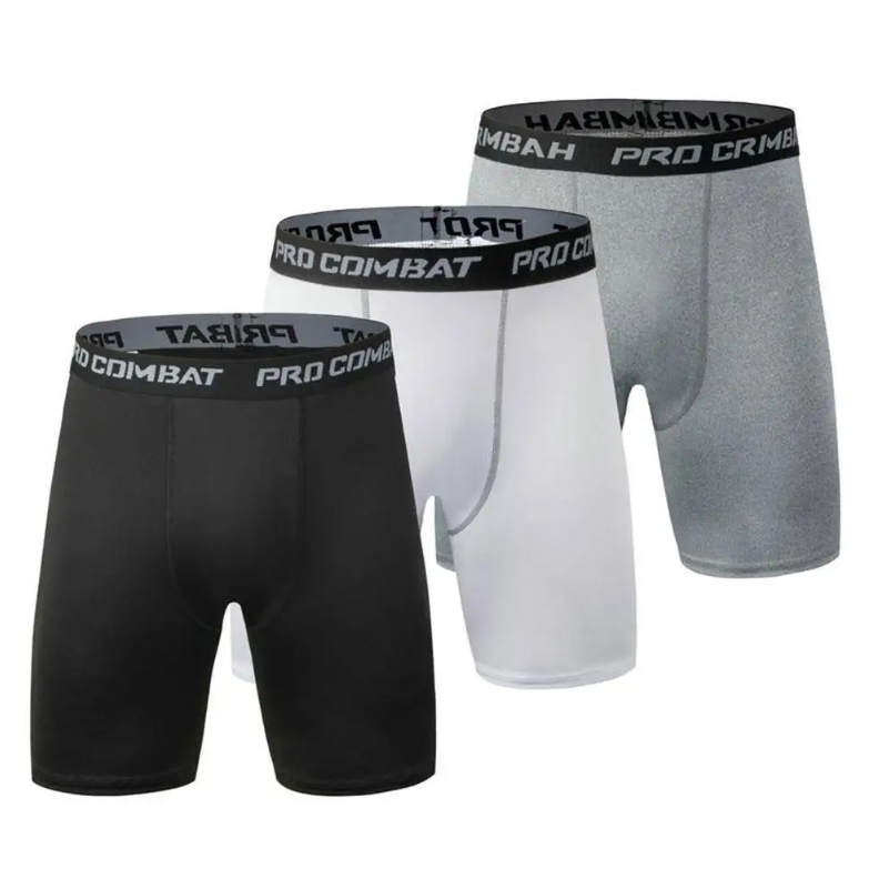 Sports Men Leggings Male Fitness Pants Elastic Compression Tights Gym Running Training Shorts Quick Drying Bottoming Shorts