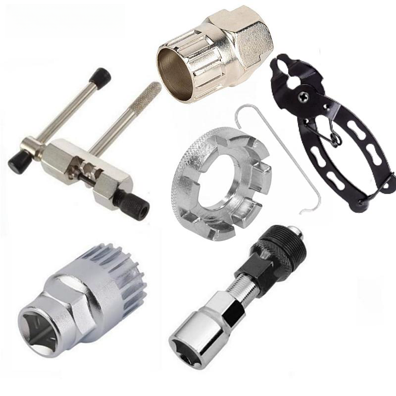 6PCS Bicycle Repair Tool Set Bike Chain Buckle Pliers Chain Breaker Crank Puller Bike Extractor Spoke & Flywheel Remover Kit