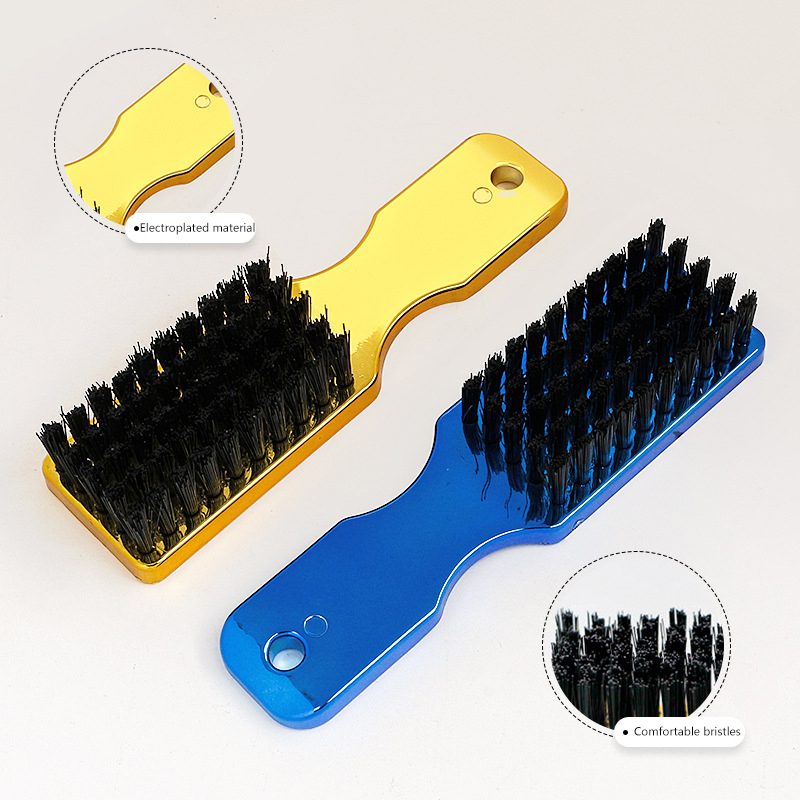 Men Beard Brush Plated Handle Boar Bristle Moustache Cleaning Brush Hairdressing Anti Static Hair Styling Comb Shaving Tool