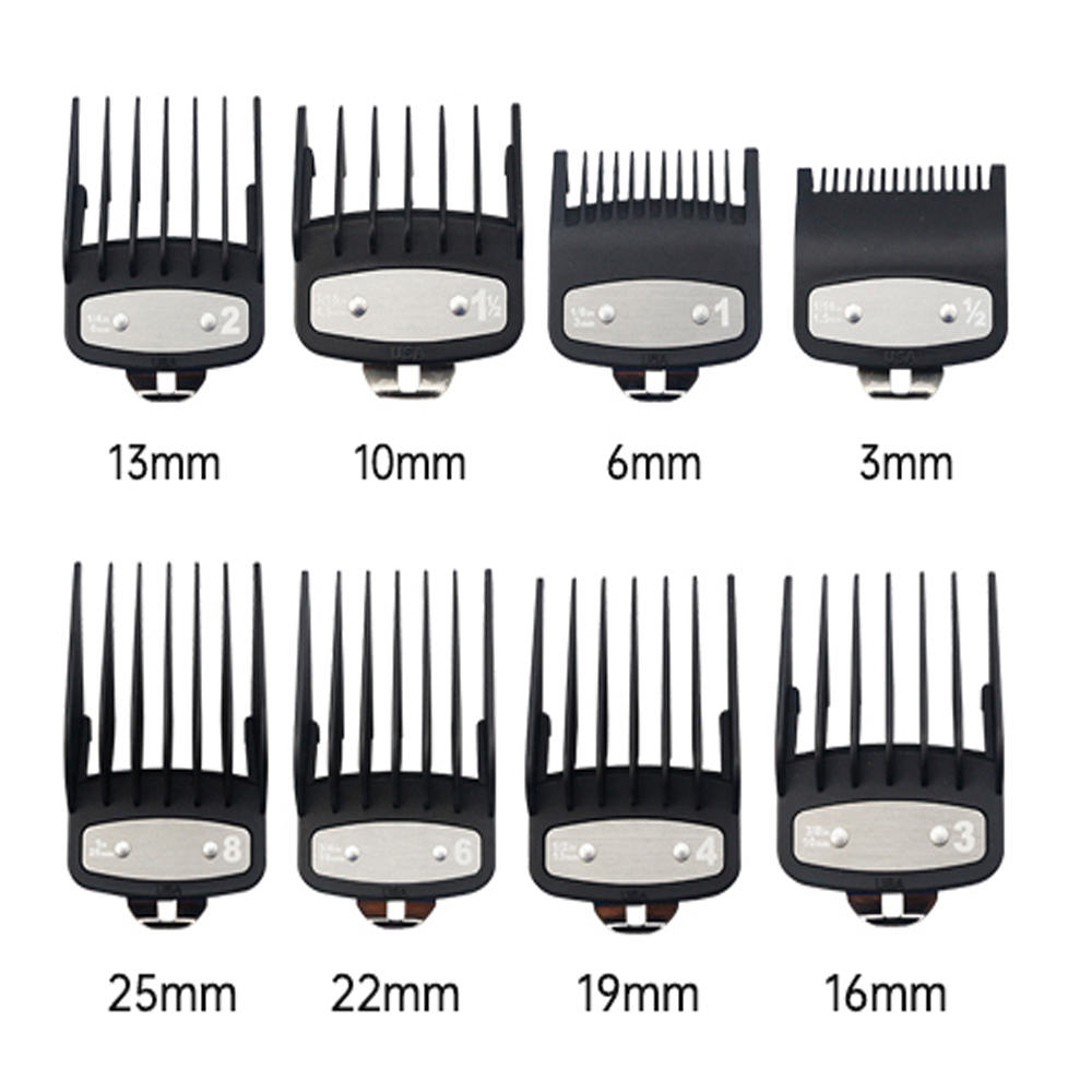 8pcs 3-25mm Professional Clipper Limit Universal Guide Combs Men Barber Attachment Trimmer Hair Styling Tool