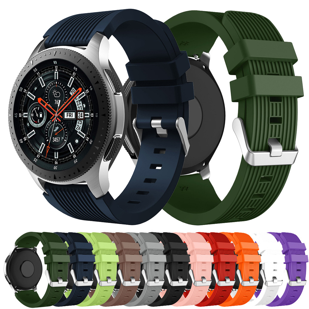 20mm 22mm Silicone Watch Strap Compatible for 46mm/ Watch3 45mm/Gear S3 Frontier, Sports Watch Band for