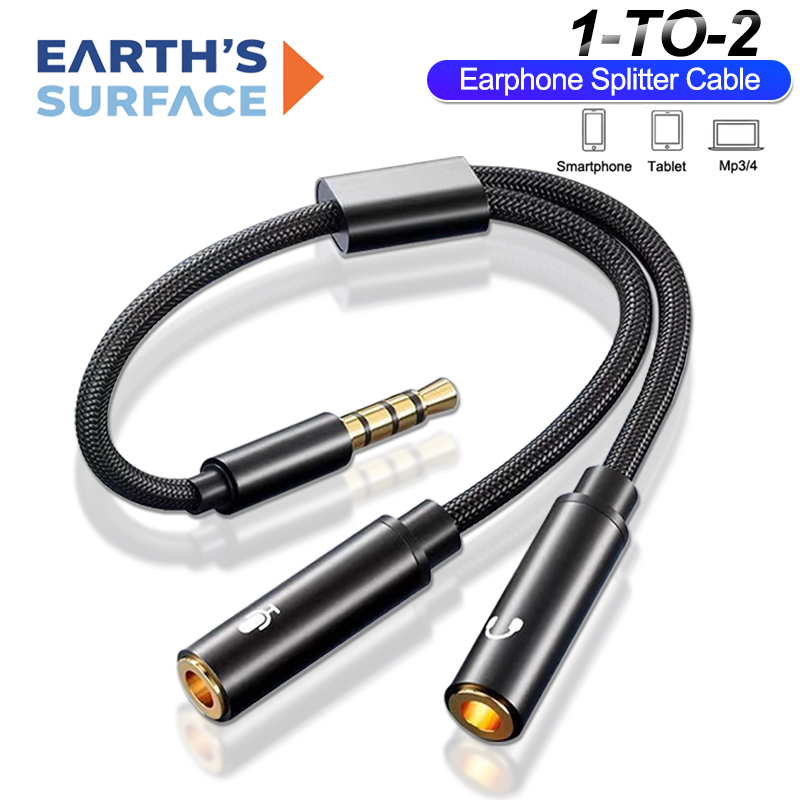 3.5mm Aux Audio Jack Stereo Earphone Audio Splitte Headphone Splitter Double Adapter Cable for IOS Android Phone MP3 nike ja 3
