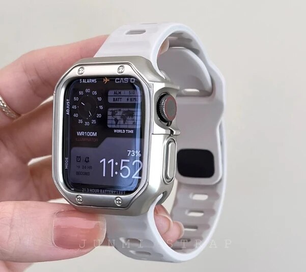Soft Silicone Strap+Case For Apple Watch Band 49mm 45mm 44mm 42mm Bracelet Correa iWatch Ultra 2 38mm 40mm 41mm Watchband SE 9 8 Bles Online DZ-9B-04
