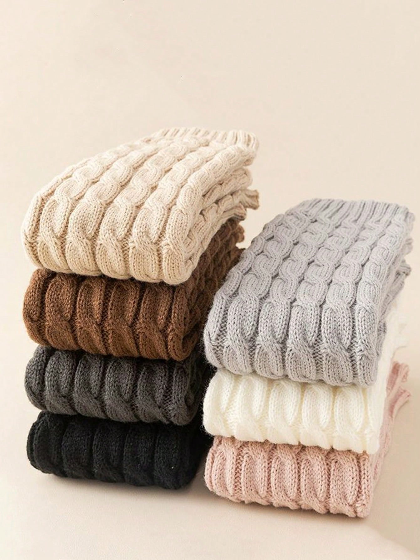 Winter Fashion Gaiters Boot Cuffs Woman Thigh High Warm Knit Knitted Knee Socks Black Leg Warmers for Women Christmas Gifts