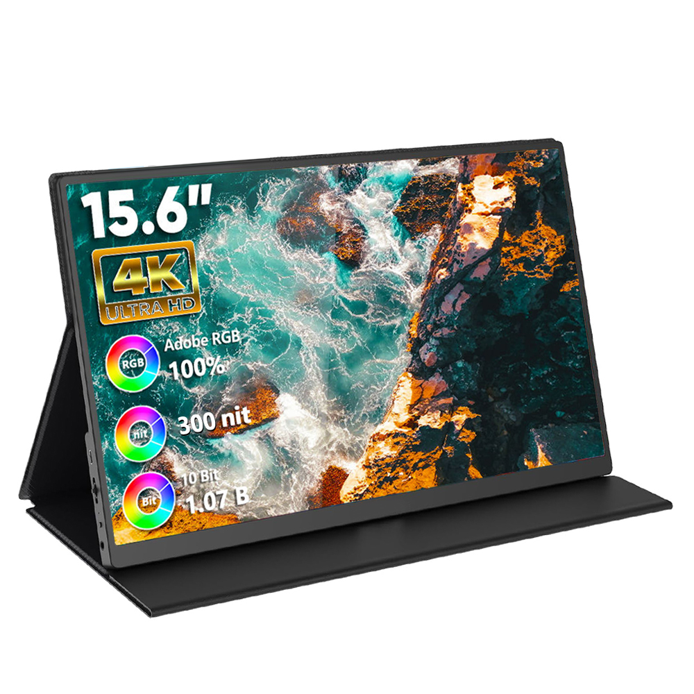 4K Portable Monitor 15.6" 3840x2400 IPS Laptop Extend Screen 300Nits 100%sRGBUSB C HDMI Computer PC Gaming Display With Speakers