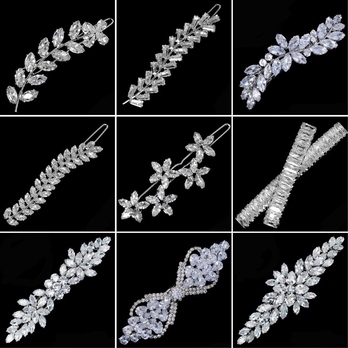 1PCS Fashion Floral Leaf Zircon Hair Clip Luxury Rhinestone Hairpin Headpiece As Trendy Party Jewelry Hair Accessories
