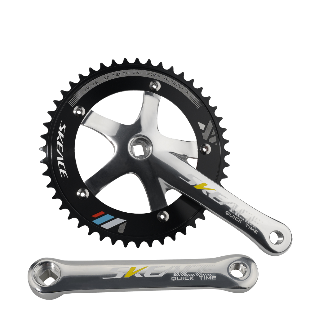 SKEACE 48T Bicycle Crankset Fixed Gear Chain Wheel BCD 144mm Spindle 110mm Racing Bike Crank Single Speed Chainring BMX Part
