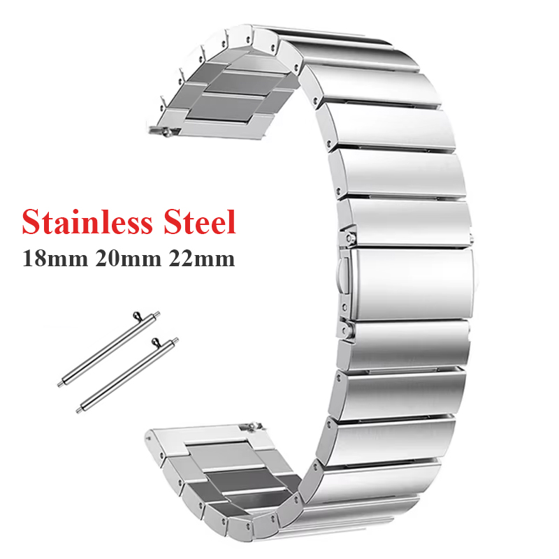 Solid Stainless Steel Bracelet for 18mm 20mm 22mm 24mm Metal Watchband for Quick Release Replacement Strap for