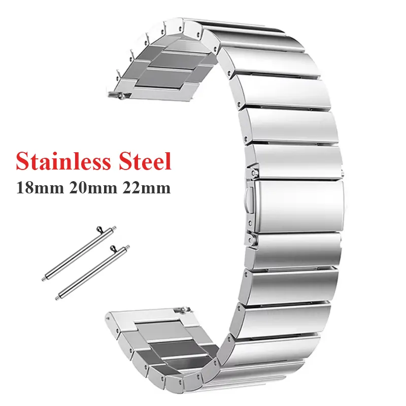 Solid Stainless Steel Bracelet for 18mm 20mm 22mm 24mm Metal Watchband for Quick Release Replacement Strap for