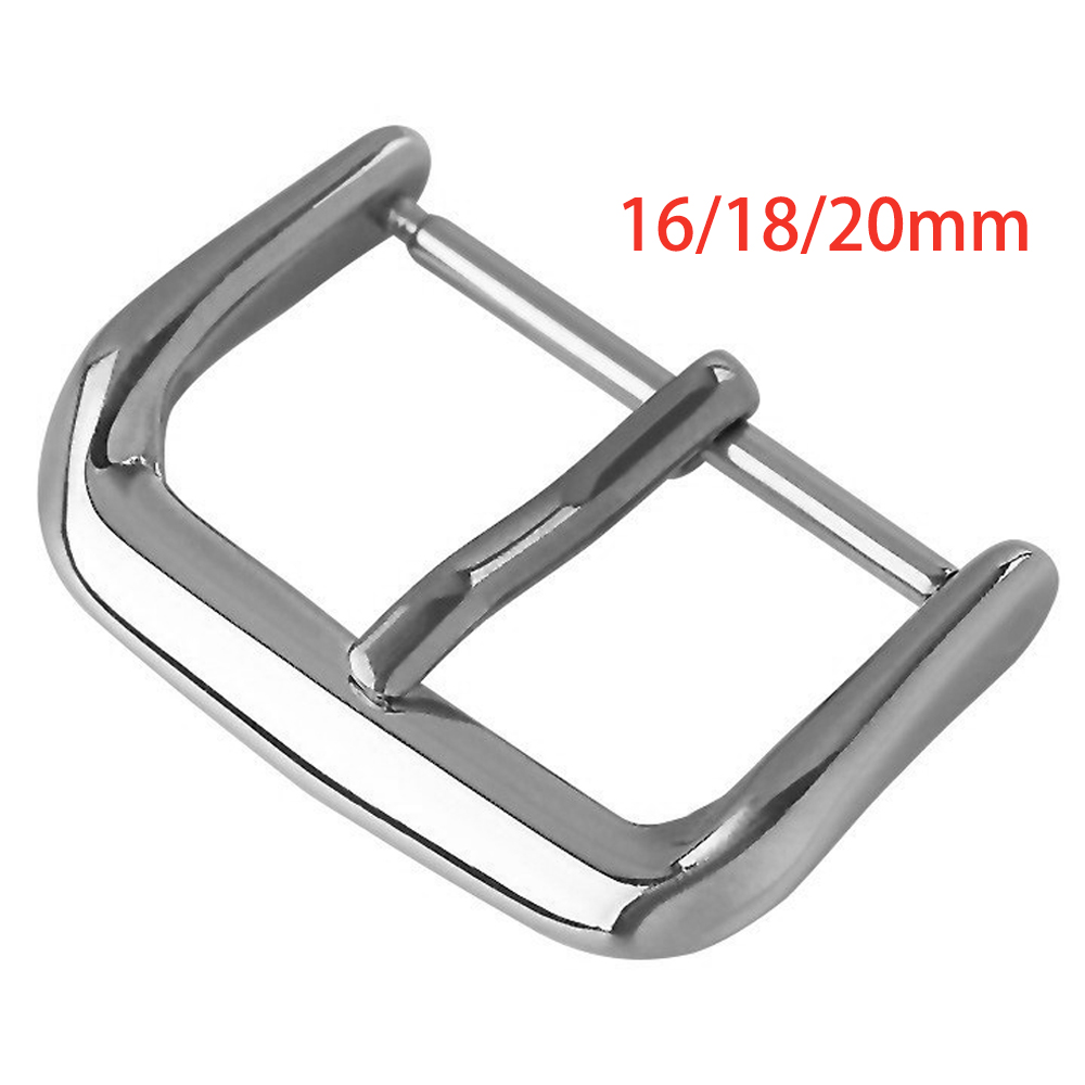 Silver Watch Buckle Stainless Steel Pin Button 16mm 18mm 20mm Watchbands Clasp Watches Accessories