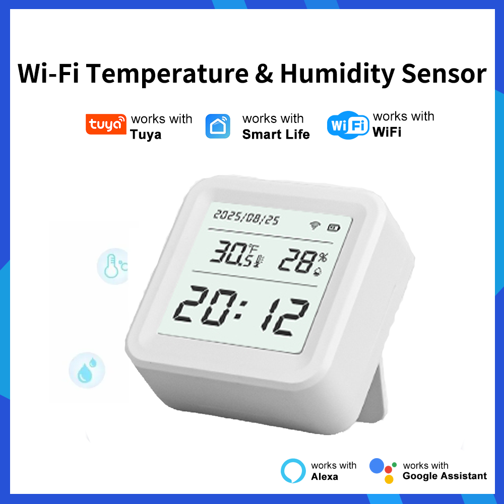 Tuya WiFi Temperature Humidity Sensor Smart Life Backlight Hygrometer Thermometer Sensor For Smart Home