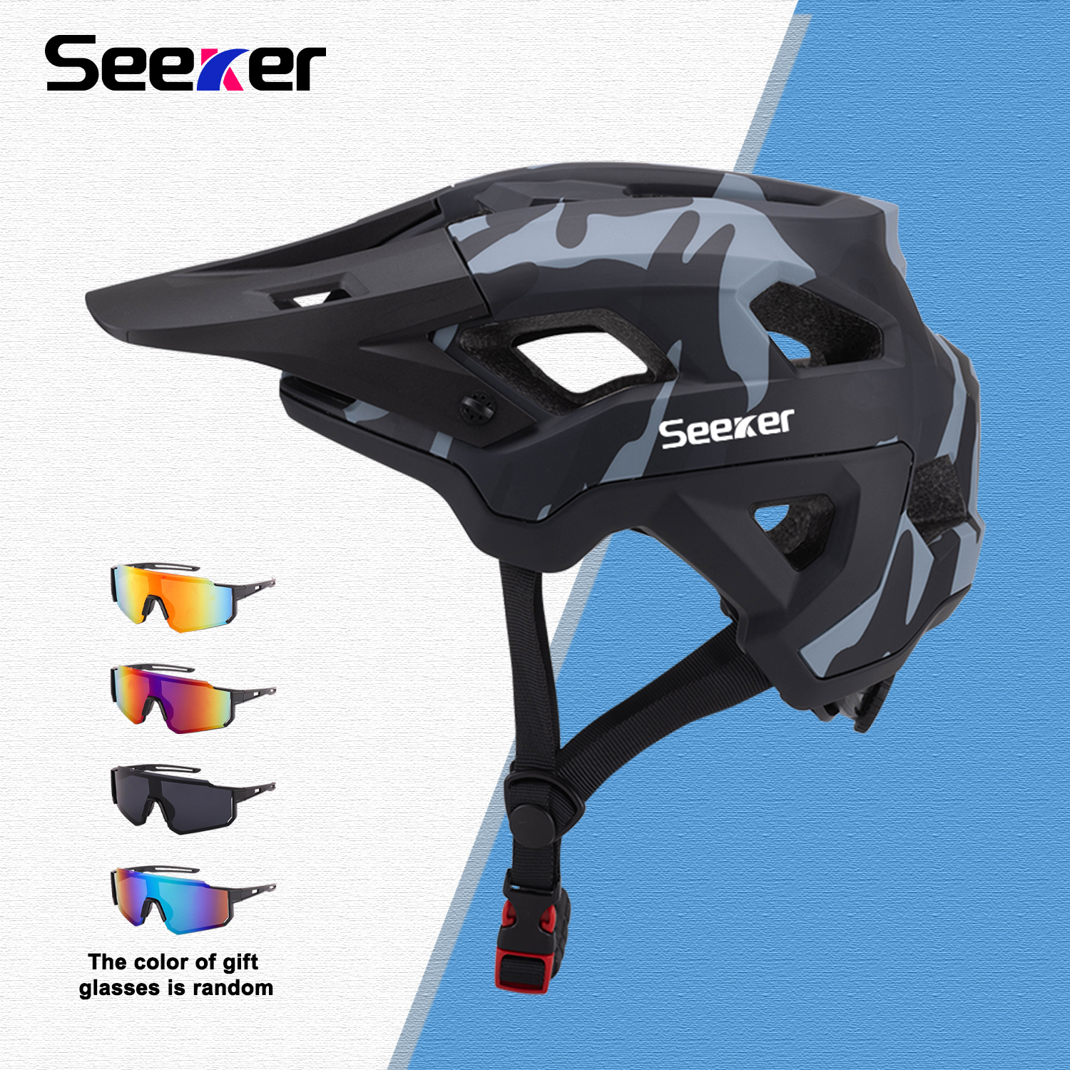 UMUSEEKER Mountain Bike Helmet, Universal for Bicycles and Road Bikes, Lightweight and Breathable One-Piece Riding Safety Helmet
