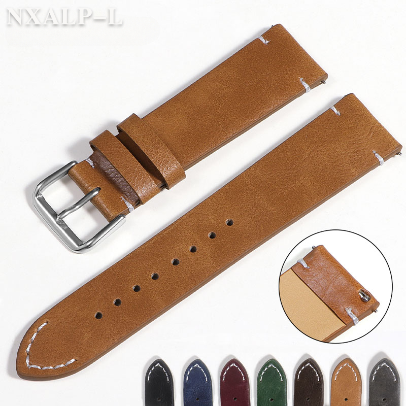 Suede Soft Leather Watch Strap 18mm 20mm 22mm Quick Release Wristband Vintage Men Women Replacement Watchband