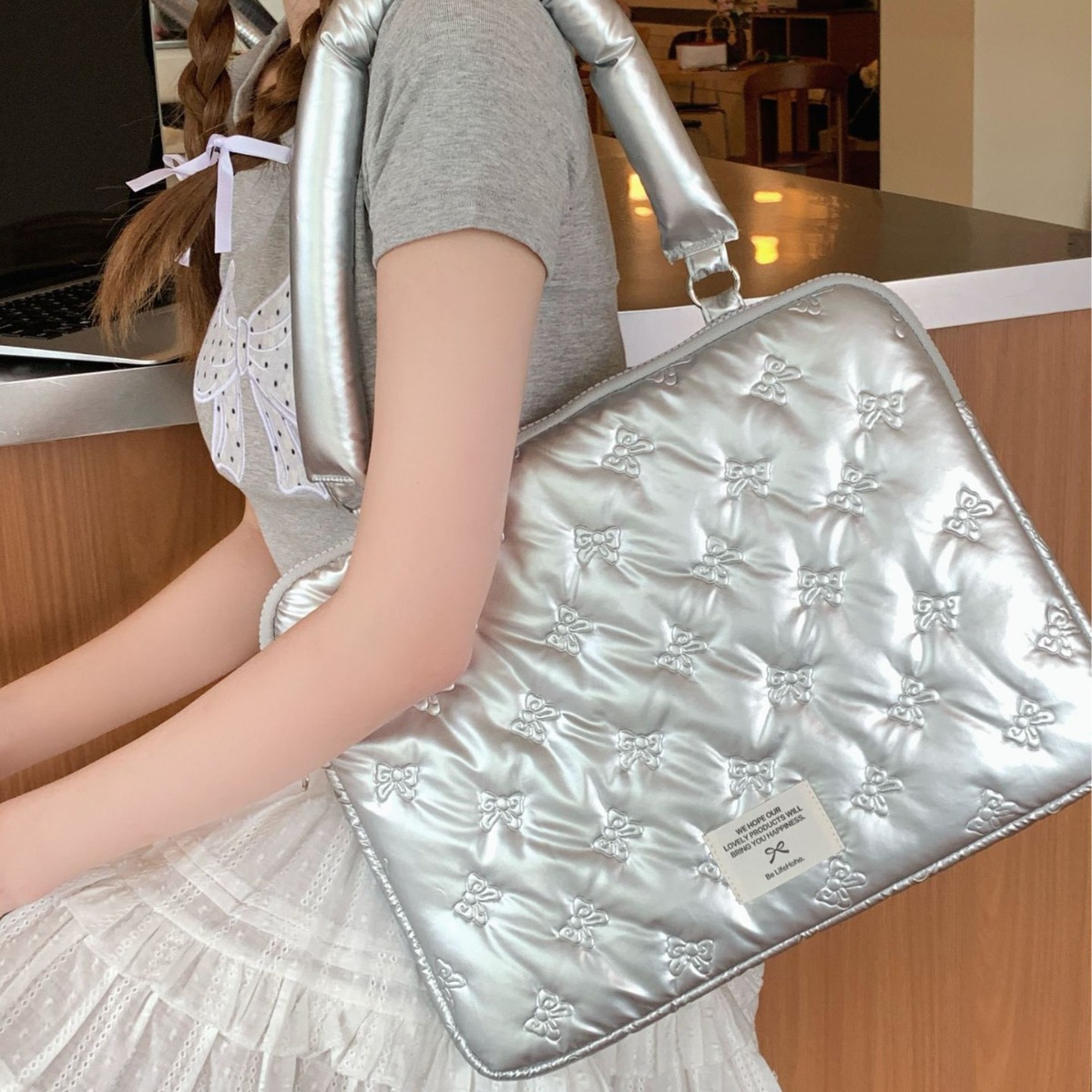 Ballet Butterfly INS Style Laptop Shoulder Bag 15.6-inch Academy Sweet Computer Inner Bag 13.3-inch Outdoor Portable Laptop Bag