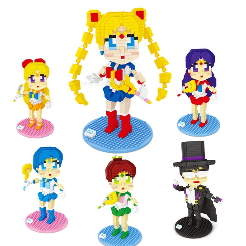 Anime Toys for Children Sailor Moon Blocks girl Micro Diamond Building Bricks 3D DIY Assembly Educational Educate toy