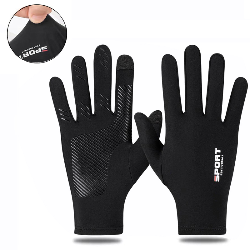 1 Pair of All Finger Thin Gloves Breathable and Shockproof Touch Screen Gloves Spring and Summer Mountain Road Cycling Gloves