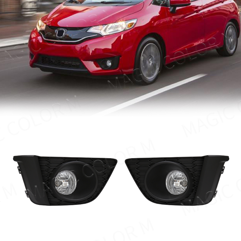 DRL Fog Lights Daytime Running Lamp LED for Honda Fit JAZZ 2014 2015 2016 2017 Wires Switch Relay Bumper Driving Car Accessories